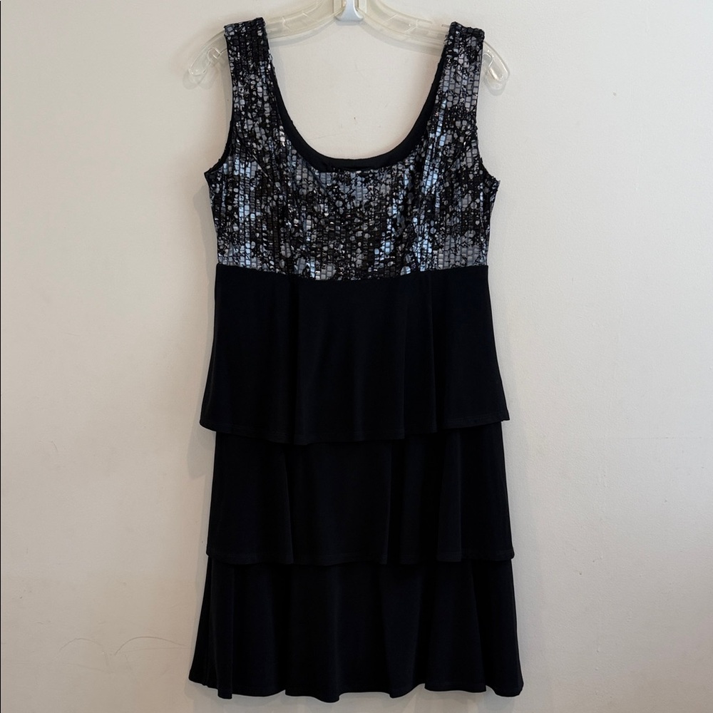 Tiana B. Black‎ Sequin Tiered Scoop Dress